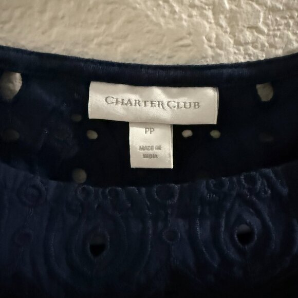 Charter Club Women blue top size PP (small) - Picture 3 of 3